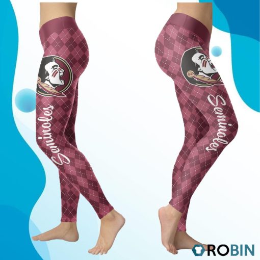 Florida State Seminoles Caro Seamless Pattern Womens Sports, Running Leggings