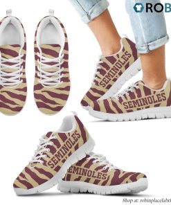 Florida State Seminoles Tiger Skin Stripes Pattern Printed Breathable Running Shoes Florida State Seminoles Tiger Skin Stripes Pattern Printed Breathable Running Shoes