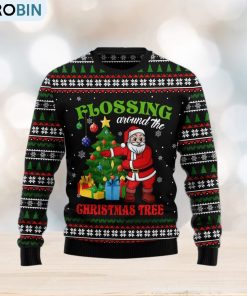 Flossing Around The Tree Ugly Christmas Sweater Gift Men Women Flossing Around The Tree Ugly Christmas Sweater Gift Men Women