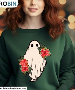 flower-ghost-christmas-shirt-trendy-crewneck-unisex-hoodie-1