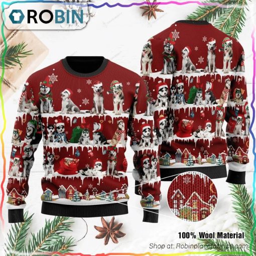 For Husky Lovers Ugly Christmas Sweater