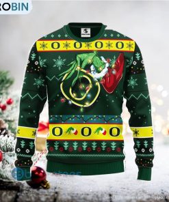 For NCAA Fans Oregon Ducks Grinch Hand Funny Men And Women Christmas Gift 3D Ugly Christmas Sweater
