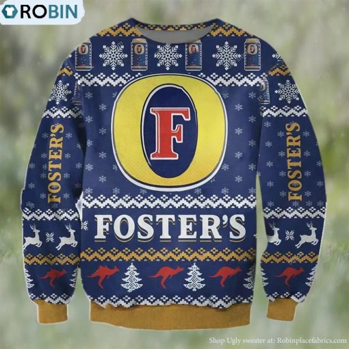 Fosters Beer Ugly Christmas Sweater, Gifts For Beer Lovers