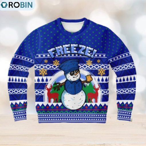 Freeze Snowman Ugly Christmas Sweater