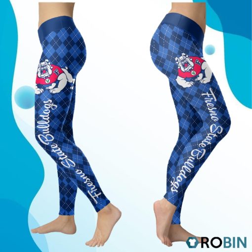 Fresno State Bulldogs Caro Seamless Pattern Womens Sports, Running Leggings