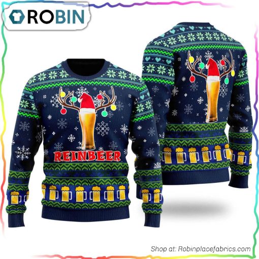 Funny Beer Lover Reindeer Christmas Ugly Sweater