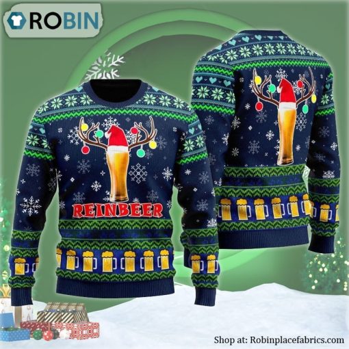 Funny Beer Lover Reindeer Ugly Christmas Sweater