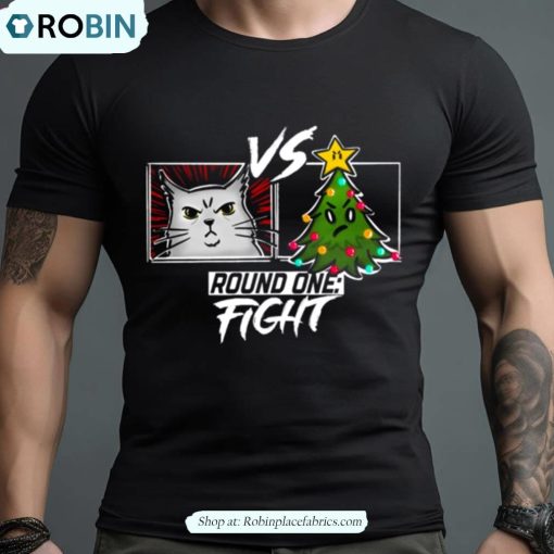 Funny Cat Christmas Tree Cat Versus Christmas Tree Gift Cat Lovers Shirt