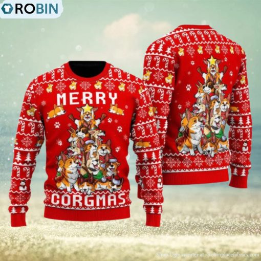 Funny Corgi Merry Corgmas Ugly Christmas Sweater For Men And Women