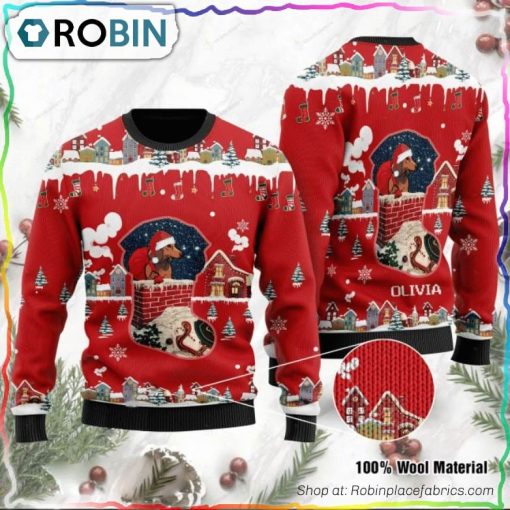 Funny Dachshund Santa Claus Christmas Ugly Christmas Sweater