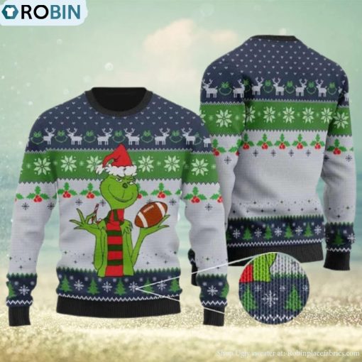 Funny Football Grinch Ugly Christmas Sweater Holiday For Men And Women