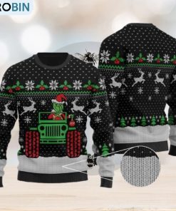 Funny Grinch Drive Jeep Grinch Ugly Christmas Sweater Holiday For Men And Women