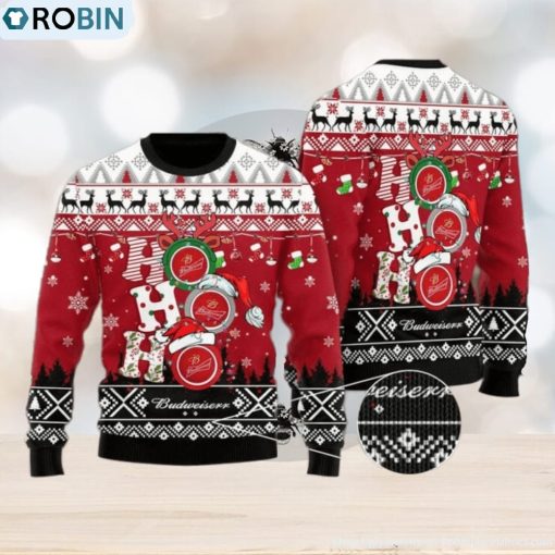 Funny Hohoho Budweiser Beer 3d All Over Printed Ugly Christmas Sweater