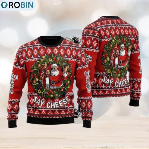 Funny Jesus and Santa Merry Ugly Christmas Sweater Gift For Men Women