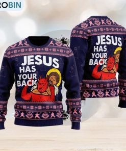 funny-jesus-has-your-back-ugly-christmas-sweater-for-men-and-women-1