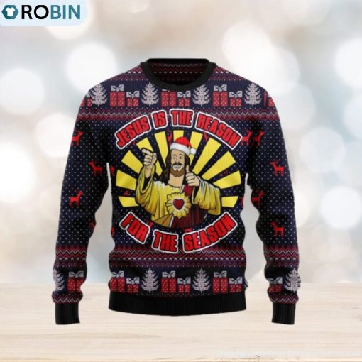 Funny Jesus Is The Reason For The Season Ugly Christmas Sweater For Men And Women