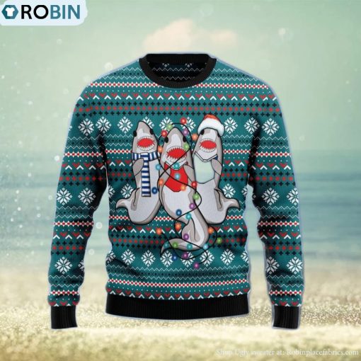 Funny Shark Ugly Christmas Sweater Gift Men Women