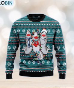Funny Shark Ugly Christmas Sweater Gift Men Women