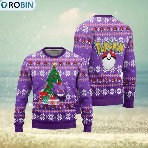 Gengar Pokemon Ugly Christmas Sweater 3D Gift For Big Fans