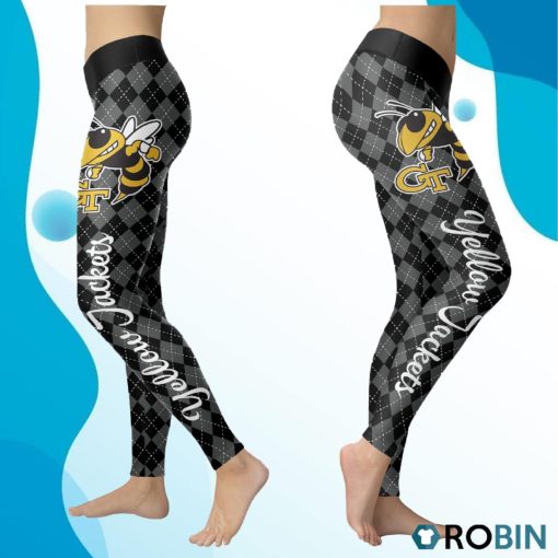 Georgia Tech Yellow Jackets Caro Seamless Pattern Womens Sports, Running Leggings