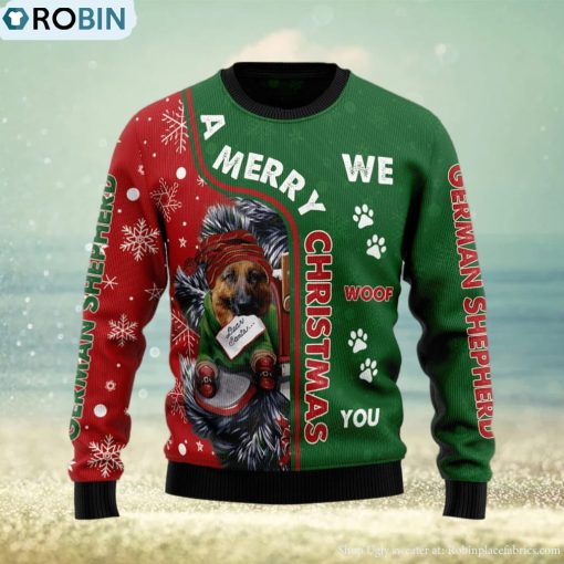 German Shepherd Merry Ugly Christmas Sweater Gift Men Women