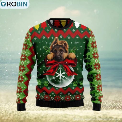 German Shepherd Ornament Christmas Ugly Christmas Sweater 3D Gift Christmas Funny