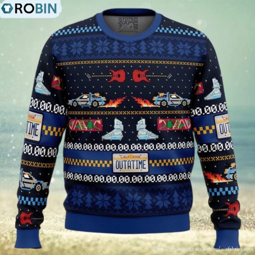 Get Back in Time For Christmas Back to the Future Ugly Christmas Sweater