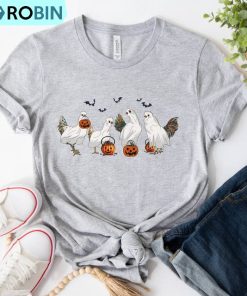 Ghost Chicken Shirt, Halloween Chicken Short Sleeve Unisex Hoodie