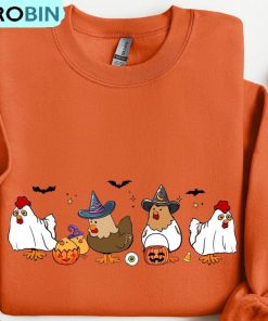 Ghost Chicken Shirt, Magic Chicken Long Sleeve Unisex Hoodie
