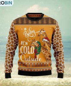 giraffe-baby-it's-cold-outside-ugly-christmas-sweater-gift-men-women-1