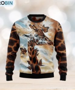 giraffe-butterfly-ugly-christmas-sweater-for-men-women-1