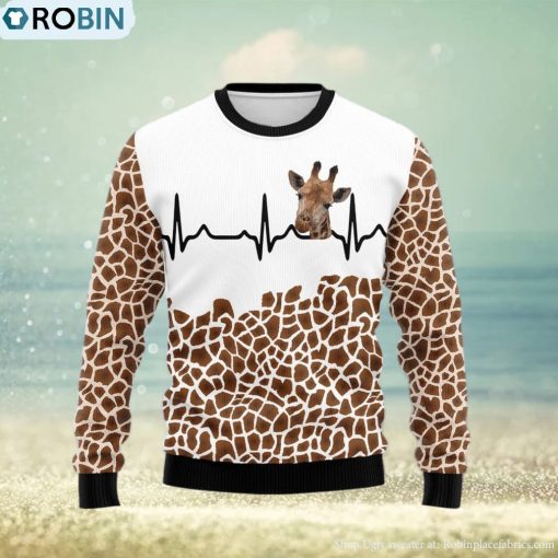 Giraffe Heart Ugly Christmas Sweater Gift Men Women