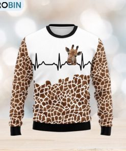 Giraffe Heart Ugly Christmas Sweater Gift Men Women
