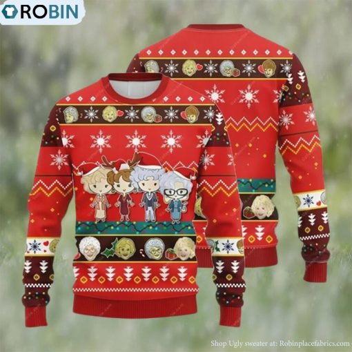 Girls Ugly Christmas Sweater, The Golden Girls Ugly Christmas Sweater 3D For Christmas
