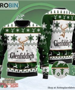 Glenfiddich Whisky Wine Ugly Christmas Sweater