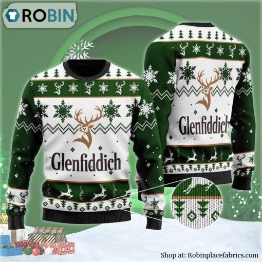 Glenfiddich Whisky Wine Ugly Christmas Sweater