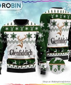 Glenfiddich Whisky Wine Ugly Christmas Sweater