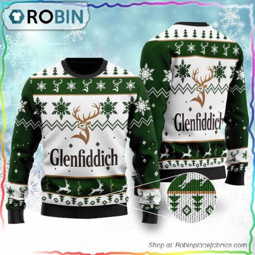 Glenfiddich Whisky Wine Ugly Christmas Sweater