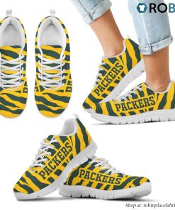 Green Bay Packers Tiger Skin Stripes Pattern Printed Breathable Running Shoes