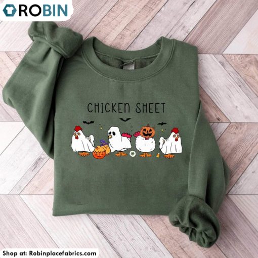 Groovy Chicken Sheet Shirt, Halloween Chickens Short Sleeve Unisex T Shirt