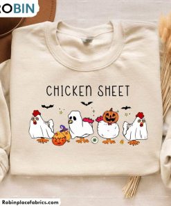 Groovy Chicken Sheet Shirt, Halloween Chickens Short Sleeve Unisex T Shirt