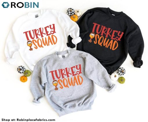 Groovy Turkey Squad Shirt, Fantastic Thanksgiving Long Sleeve Unisex T Shirt