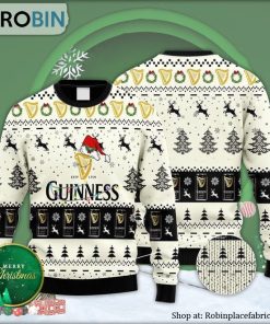 Guinness Reindeer Snowy Night Ugly Christmas Sweater