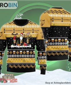 Guinness Santa Reindeer Snowflake Xmas Ugly Christmas Sweater