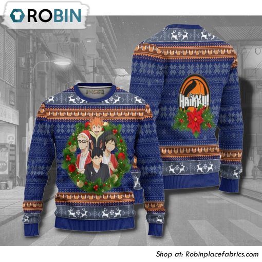 Haikyuu Main Characters Anime Christmas Ugly Sweater