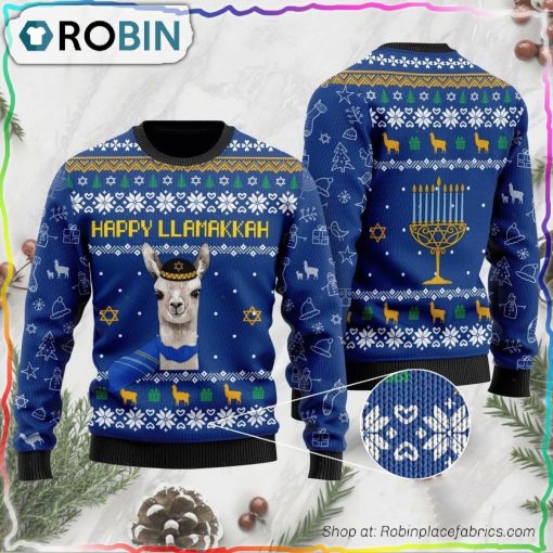 Happy Llamakkah Ugly Christmas Sweater