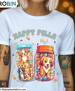 Happy Pills Medicine Cute Shirt, Mental Health Tee Tops Crewneck