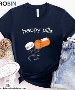 Happy Pills Shirt, Bookish Tee Tops Short Sleeve