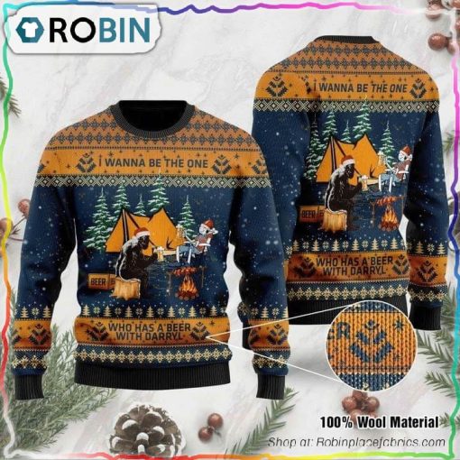 Have A Beer With Darry l Bigfoot Ugly Christmas Sweater