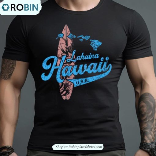 Hawaii Lahaina Maui Hawaiian Surfing Vintage Shirt